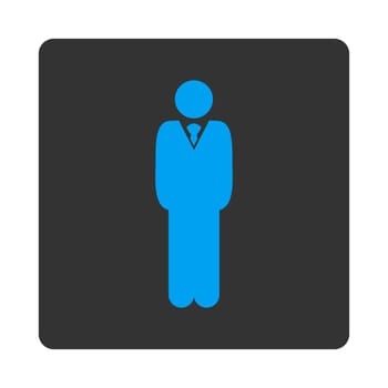 Manager icon. This flat rounded square button uses white and gray colors and isolated on a white background.