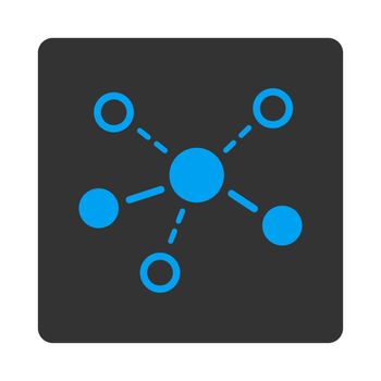 Structure icon. This flat rounded square button uses white and gray colors and isolated on a white background.