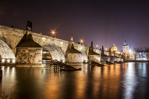 Famous Charles bridge in Prague

