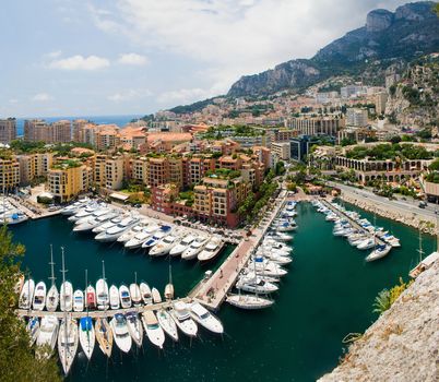 Monaco port de fontvielle, famous port in Monaco

