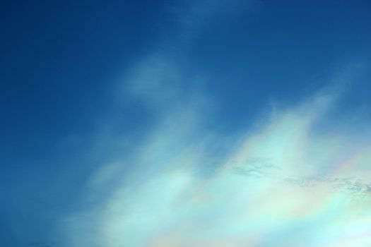 Beautiful iridescent colorful cloud, Irisation