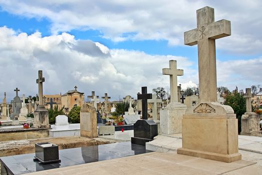 Crosses in the cemetery of Alcudia (Majorca - Balearic Islands)