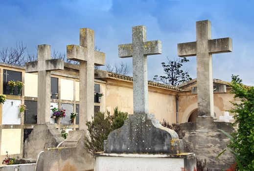 Crosses in the cemetery of Alcudia (Majorca - Balearic Islands)