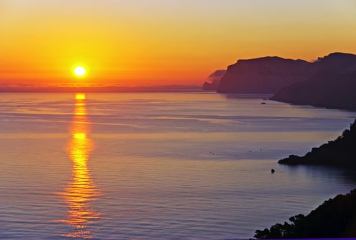 Beautiful sunrise in the island of Majorca (Balearic Islands - Spain)