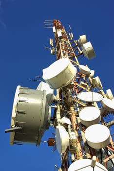 Detail of a communications broadcasting antenna in Spain