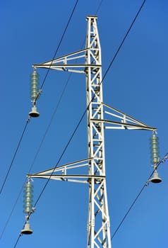 Details of an Electricity Pole with the sky on the background