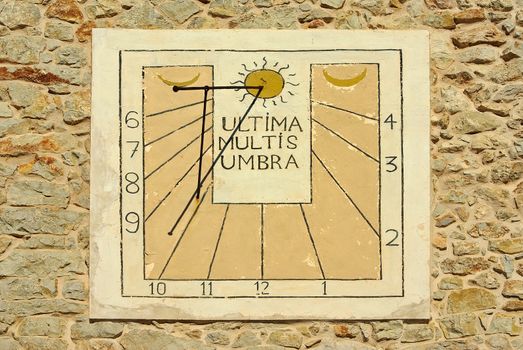 Typical Mediterranean Solar Clock in a country house of Majorca (Spain - Balearic Islands)