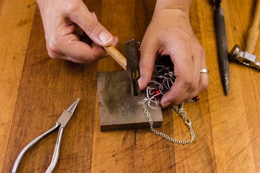 jewelry handmade by experienced goldsmiths with simple tools