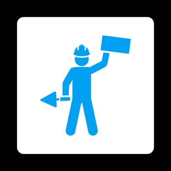 Builder icon from Basic Plain Icon Set. Symbol images have gray colors, rounded angles, and placed on a white background.