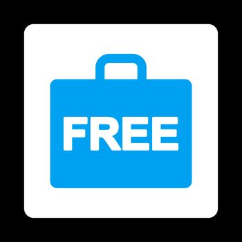 Free accounting icon. Glyph style is blue and white colors, flat rounded square button on a black background.