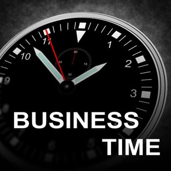 Illustration of a watch with text "BUSINESS TIME"