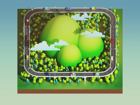 green earth concept in isometric view