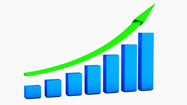 Business growth Chart bars on a white background
