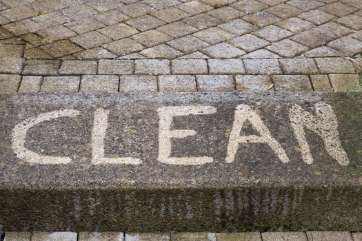 Outdoor floor cleaning with high pressure water jet