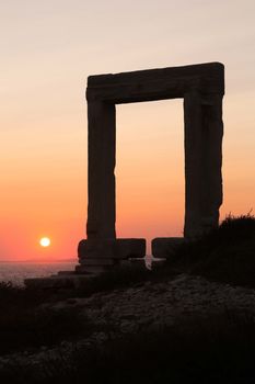 The Portara Gate of the Apollo Temple in Naxos island