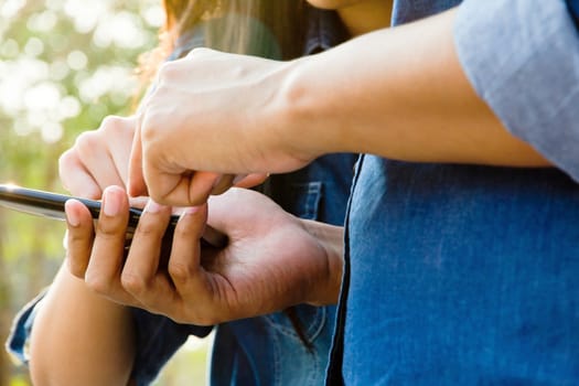 image of Teenagers With Mobile Phone