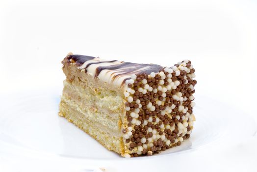 A piece of delicious cafe latte cake
