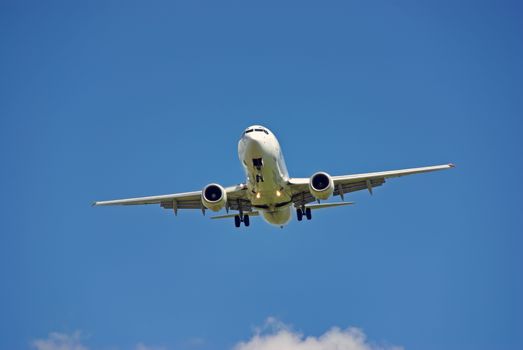 White Airplane arriving to Majorca