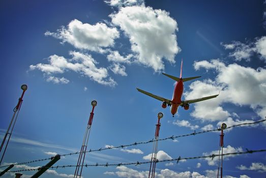 Security Fences in an airport external perimeter