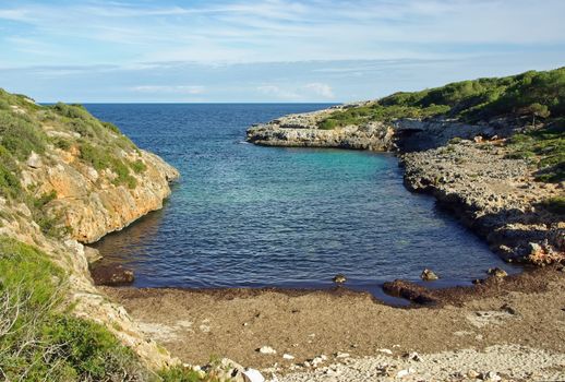 Cala Brafi Beach in the southwest of Majorca (Spain)