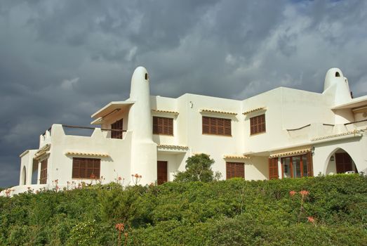 Typical mediterranean white house in the coast