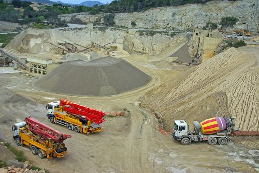 open air industrial quarry to extract building materials