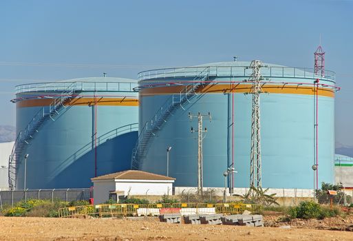 Big tanks uses to store fuel in a power plant