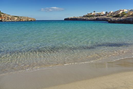 Beach of Cala Marsal in Porto Colom (Majorca - Spain)