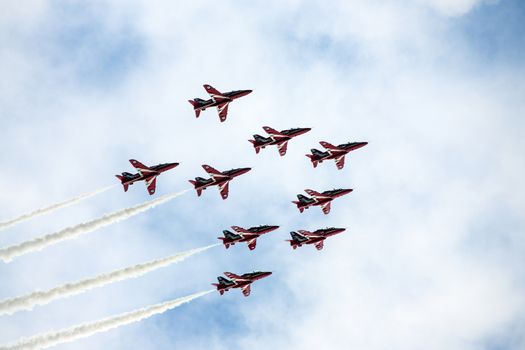 The Red Arrows RAF Display Team - Sunderland Air Show in the northeast of England