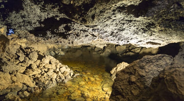 Inside Swedish Cave in Lummelunda, Gotland.