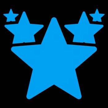 Hit parade icon from Competition & Success Bicolor Icon Set. Glyph style is flat symbols, blue color, rounded angles, black background.
