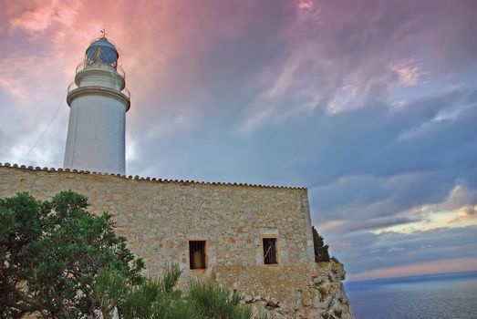 Cape Formentor lighthouse in Majorca (Spain) at dawn