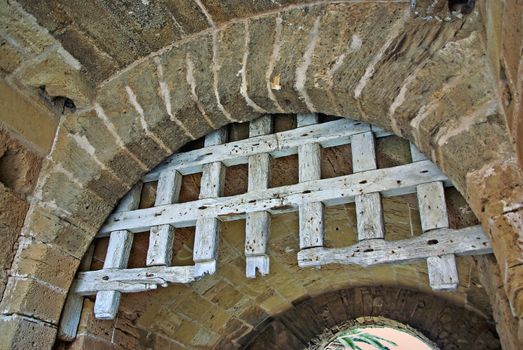 Ancient Medieval Gate in the city wall of Alcudia (Majorca - Spain)