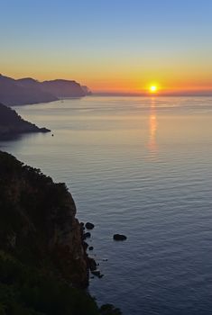 Wonderful light in a sunset in the island of Majorca (Spain)