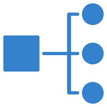 Diagram icon from Commerce Set. Glyph style is flat symbol, cobalt color, rounded angles, white background.