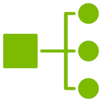 Diagram icon from Commerce Set. Glyph style is flat symbol, eco green color, rounded angles, white background.