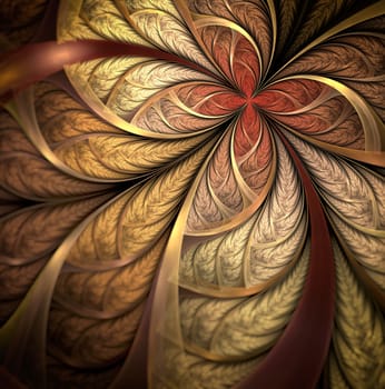 autumn leaves, fractal. Computer generated fractal artwork for design.