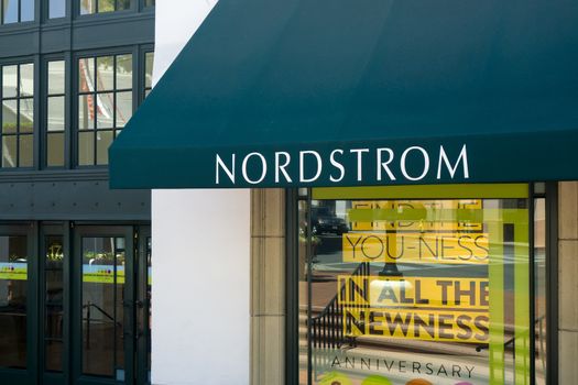 SANTA BARBARA, CA/USA - JULY 26, 2015: Nordstorm store and sign.Nordstrom, Inc. is an American upscale fashion retailer.