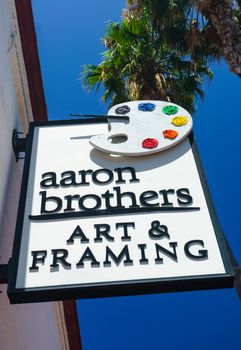 SANTA BARBARA, CA/USA - JULY 26, 2015: Aaron Brothers store and sign. Aaron Brothers is an art supply store chain in the United States.