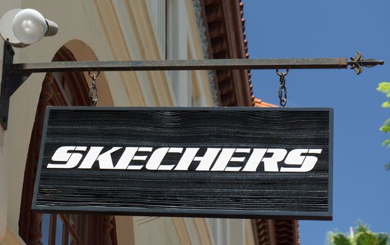 SANTA BARBARA, CA/USA - JULY 26, 2015: Sketchers store and sign.Skechers is an American shoe company.