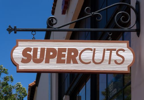 SANTA BARBARA, CA/USA - JULY 26, 2015: Supercuts exterior and sign. Supercuts is a hair salon franchise with over 2,000 locations across the United States.