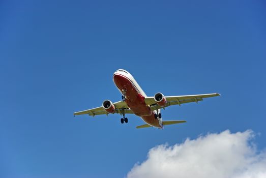 Passenger aircraft landing in Mallorca