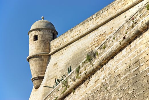 Ancient medieval surveillance tower in Palma de Mallorca (Spain)