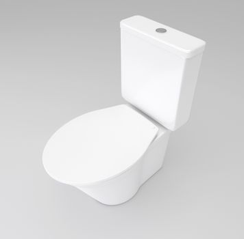 Illustration depicting a white toilet arranged over grey.