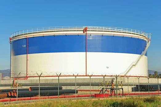 Fuel Storage plant with big tanks used to store oil