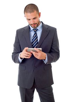 young business man on the phone, isolated