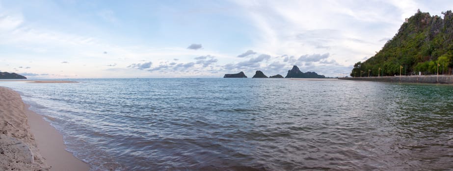 Panoramic sea views in Prachuap kiri khan, Thailand.