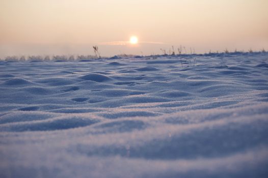 Winter conceptual image. Ice desert.