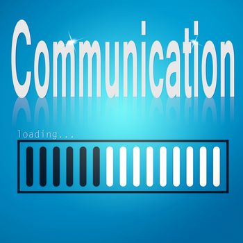 Communication blue loading bar image with hi-res rendered artwork that could be used for any graphic design.