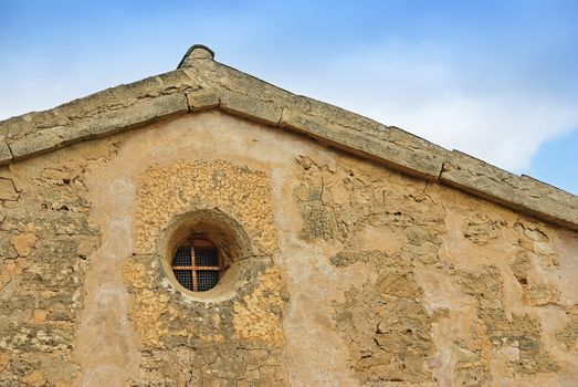Old mediterranean church roof in Mallorca (Spain)